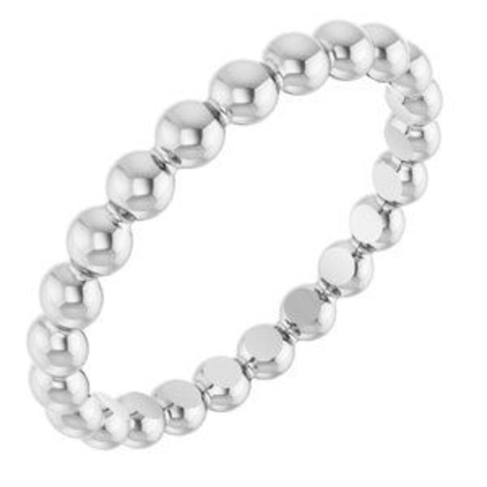 Sterling Silver Beaded Stackable Ring - image 1